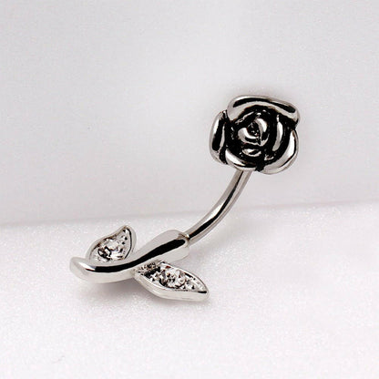 Surgical Steel Rose Navel Ring Navel Ring Impulse Piercings