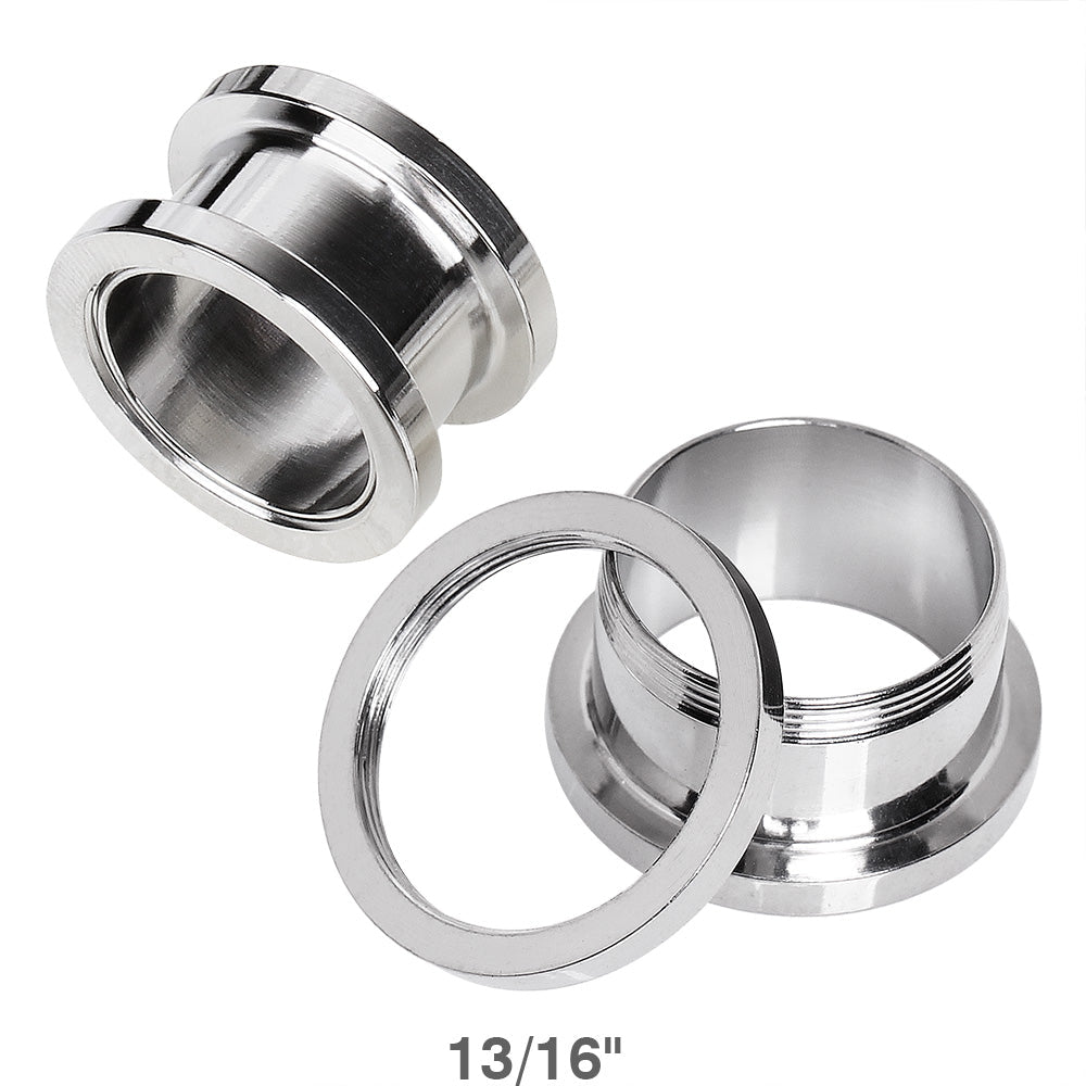 316L Surgical Steel Screw Fit Tunnel Plug Up to 2" — Sold as Pair - Skin Metals