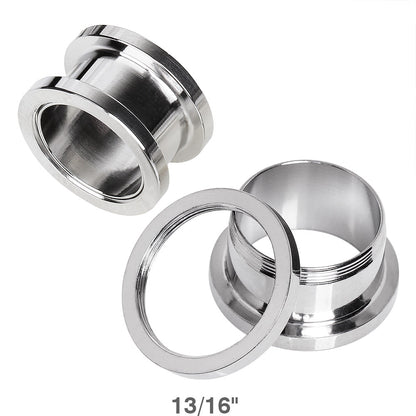316L Surgical Steel Screw Fit Tunnel Plug Up to 2" — Sold as Pair - Skin Metals
