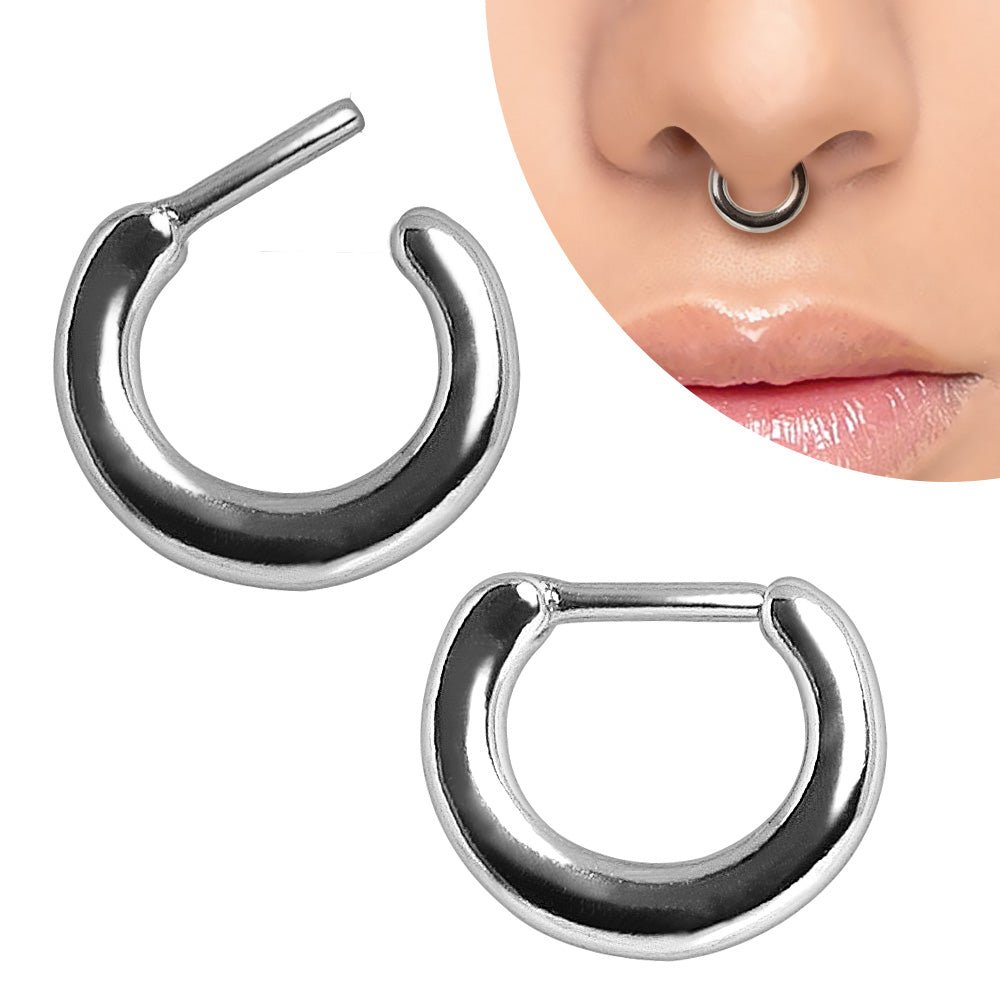 316L Surgical Steel Smooth Septum Clicker Ring | 16G Unisex Body Jewelry | Skin Metals - Skin Metals
