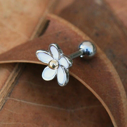 316L Surgical Steel Sweet White Daisy Cartilage Earring Cartilage Impulse Piercings