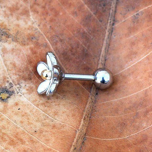 316L Surgical Steel Sweet White Daisy Cartilage Earring Cartilage Impulse Piercings