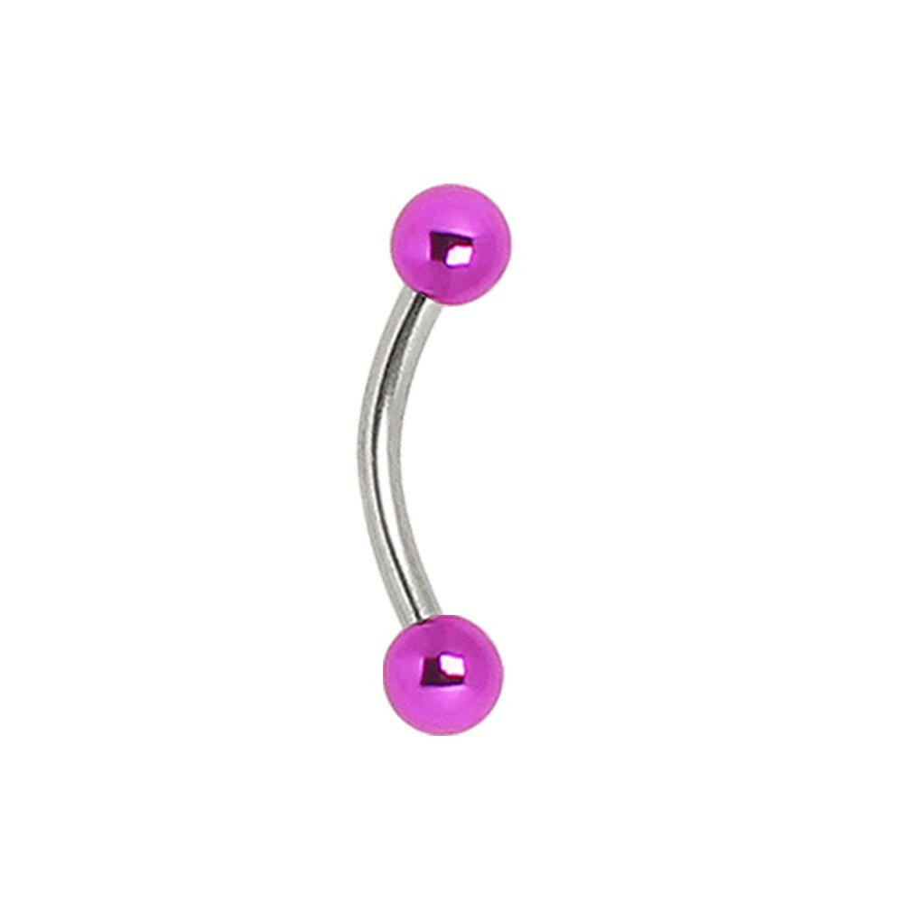 316L Surgical Steel Vacuum-Coated Metallic Acrylic Ball Curved Barbell Eyebrow Ring Impulse Piercings