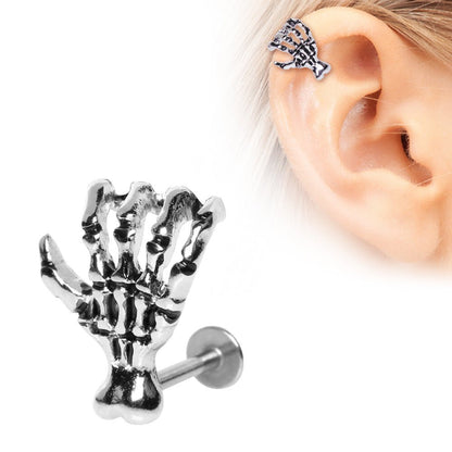 316L Surgical Steel Zombie Claw Labret Labret Skin Metals