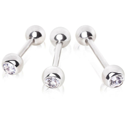 Tragus Ring with Press Fit Clear CZ Ball Cartilage Impulse Piercings 1/4"