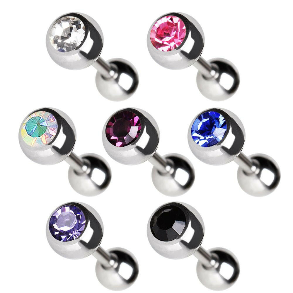 Tragus Ring with Press Fit Clear CZ Ball Cartilage Impulse Piercings