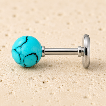 316L Stainless Steel Cartilage Earring with Synthetic Stone - Skin Metals