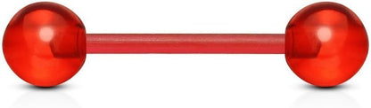 Bio Flex Flexible Barbell w/ Acrylic Ball Barbell Skin Metals