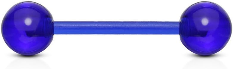 Bio Flex Flexible Barbell w/ Acrylic Ball Barbell Skin Metals