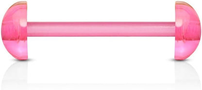 Acrylic Flexible Barbell w/ Acrylic Half Ball Barbell Skin Metals