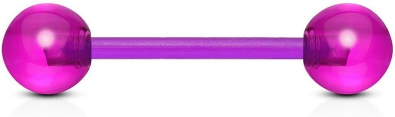 Bio Flex Flexible Barbell w/ Acrylic Ball Barbell Skin Metals