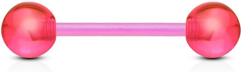 Bio Flex Flexible Barbell w/ Acrylic Ball Barbell Skin Metals