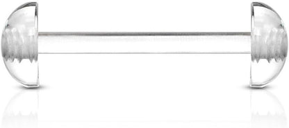 Acrylic Flexible Barbell w/ Acrylic Half Ball Barbell Skin Metals