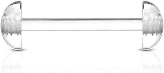Acrylic Flexible Barbell w/ Acrylic Half Ball Barbell Skin Metals