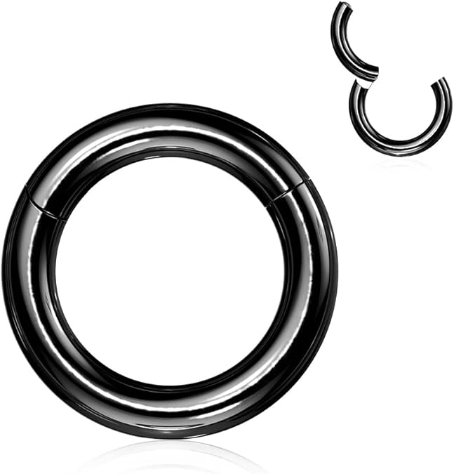316L Surgical Steel Large Gauge Hinged Clicker Segment Ring Clicker Ring Skin Metals