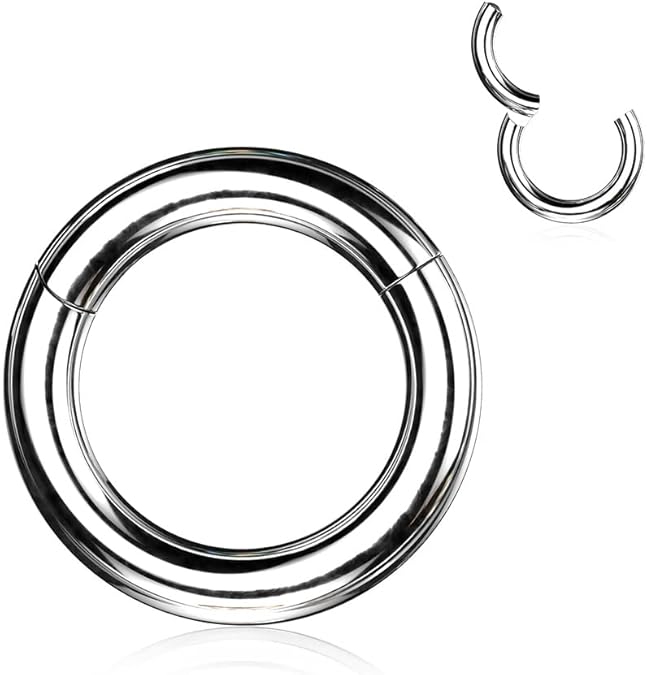 316L Surgical Steel Large Gauge Hinged Clicker Segment Ring Clicker Ring Skin Metals