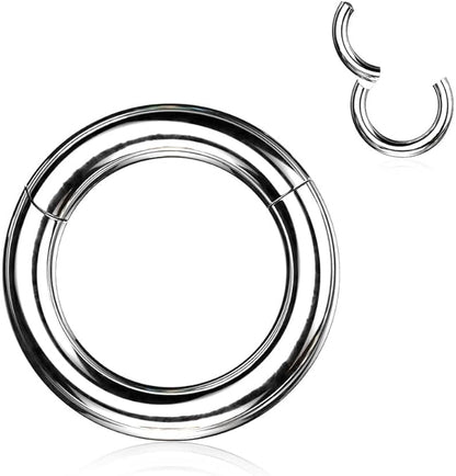 316L Surgical Steel Large Gauge Hinged Clicker Segment Ring Clicker Ring Skin Metals