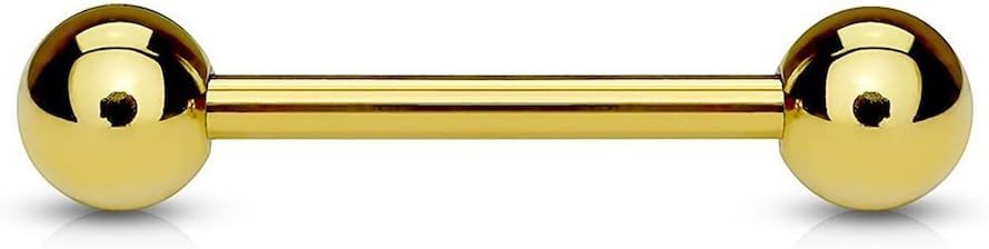 Gold IP Plated Over 316L Surgical Steel Barbells Barbell Skin Metals