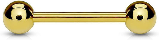 Gold IP Plated Over 316L Surgical Steel Barbells Barbell Skin Metals