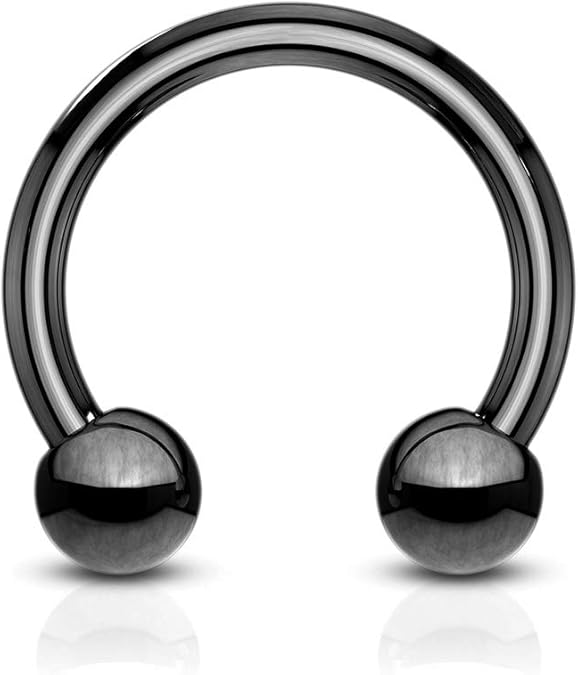 Horseshoe / Circular barbells Titanium IP over 316L Surgical Stainless Steel Horseshoe Skin Metals