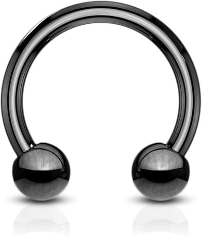 Horseshoe / Circular barbells Titanium IP over 316L Surgical Stainless Steel Horseshoe Skin Metals