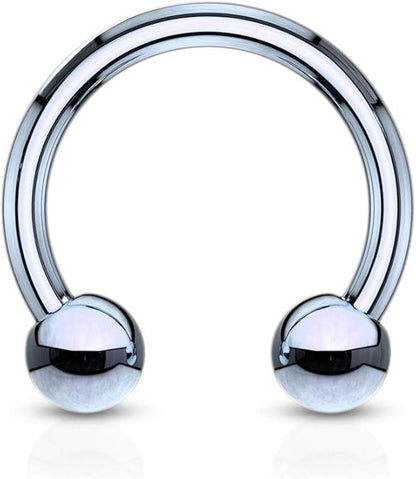 Horseshoe / Circular barbells Titanium IP over 316L Surgical Stainless Steel Horseshoe Skin Metals