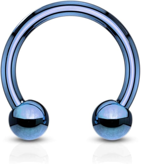 Horseshoe / Circular barbells Titanium IP over 316L Surgical Stainless Steel Horseshoe Skin Metals