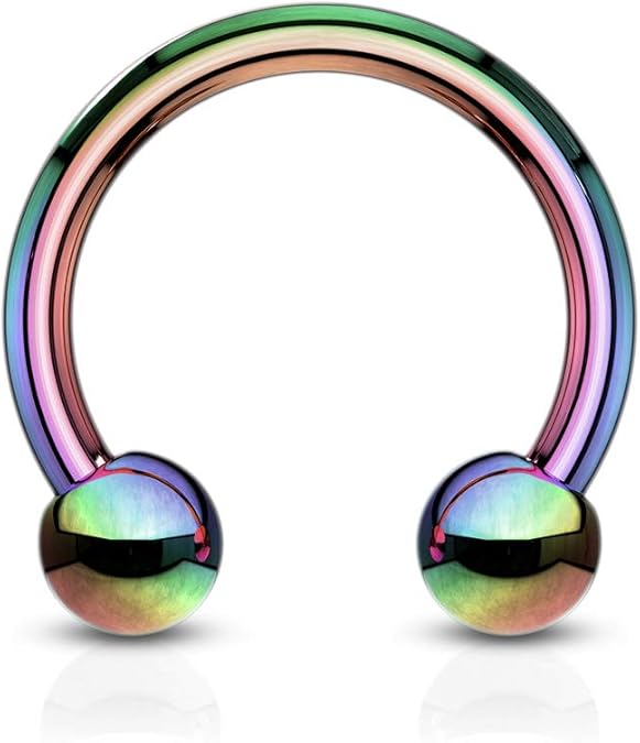 Horseshoe / Circular barbells Titanium IP over 316L Surgical Stainless Steel Horseshoe Skin Metals