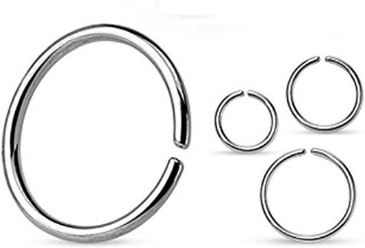316L Surgical Steel Annealed and Rounded Ends Cut Ring Septum Ring Skin Metals