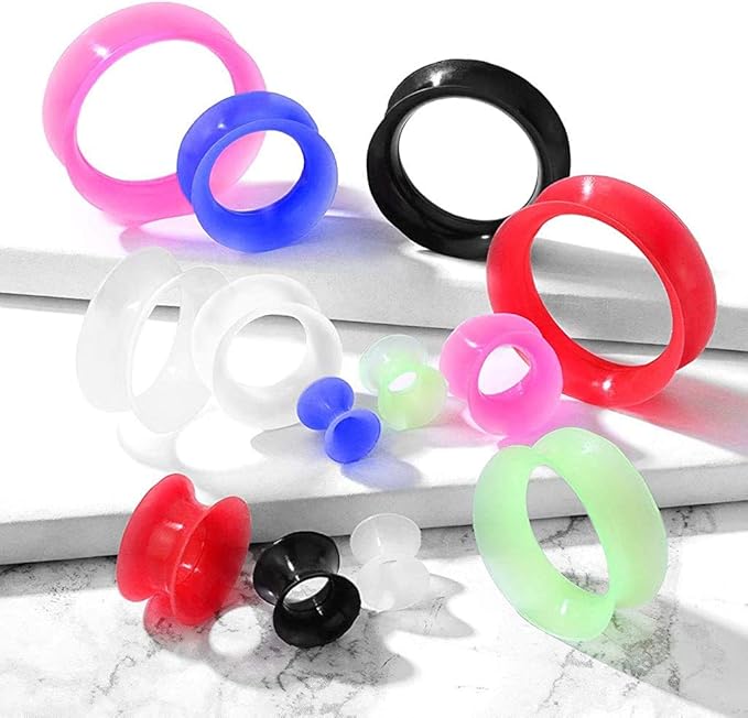 Double Flared Saddle Ear Skin Tunnels Ultra Soft Silicone Flexible Plugs Impulse Piercings