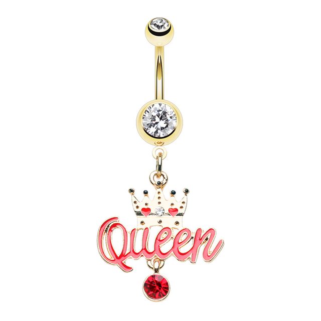 Golden Queen Bee HBIC Belly Button Ring Navel Ring Skin Metals