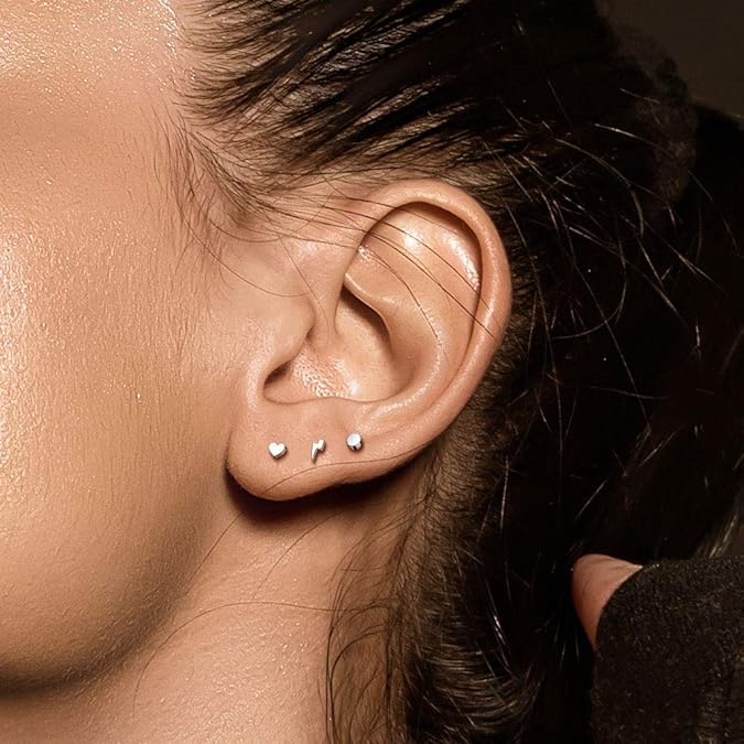 Implant Grade Titanium Internally Threaded Flat Round Top Labret Stud Labret Skin Metals
