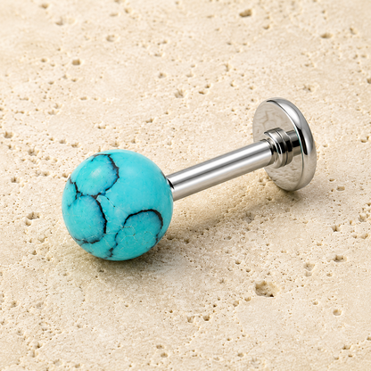 316L Stainless Steel Cartilage Earring with Synthetic Stone - Skin Metals