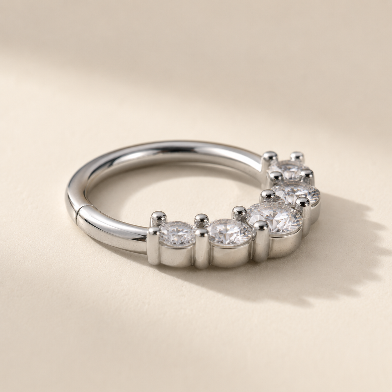 Stainless Steel Grand Cubic Seamless Ring - Skin Metals