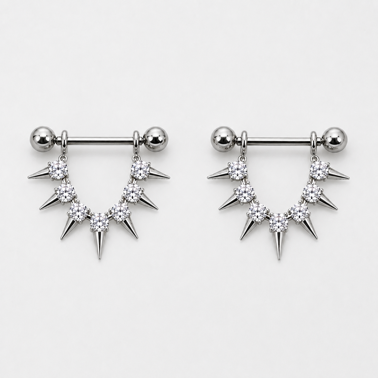 316L Stainless Steel CZ Spike Nipple Shield
