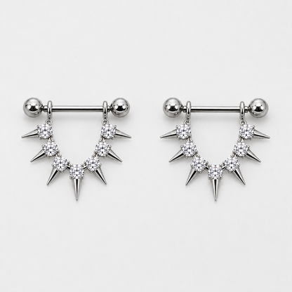 316L Stainless Steel CZ Spike Nipple Shield