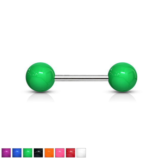Solid Colored Acrylic Ball 316L Surgical Steel Barbell Barbell Skin Metals