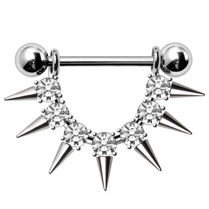316L Stainless Steel CZ Spike Nipple Shield
