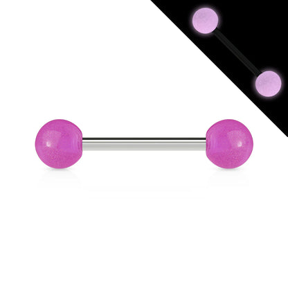 Glow In The Dark Ball 316L Surgical Stainless Steel Barbell Barbell Skin Metals