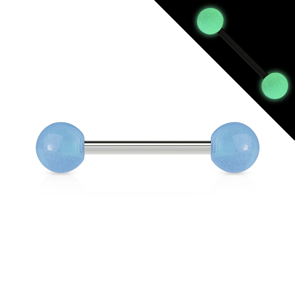 Glow In The Dark Ball 316L Surgical Stainless Steel Barbell Barbell Skin Metals