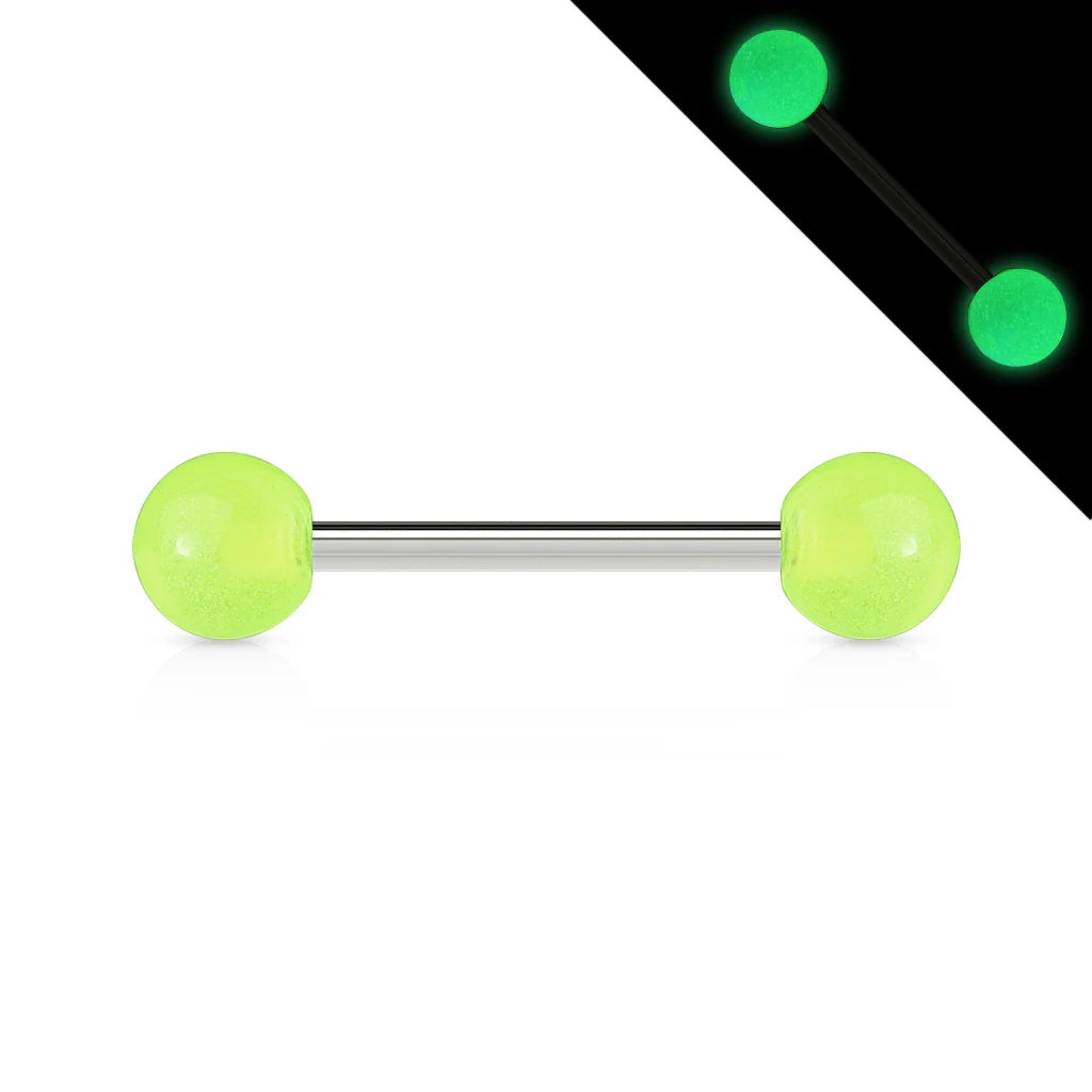 Glow In The Dark Ball 316L Surgical Stainless Steel Barbell Barbell Skin Metals