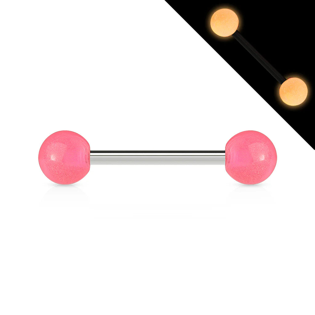 Glow In The Dark Ball 316L Surgical Stainless Steel Barbell Barbell Skin Metals