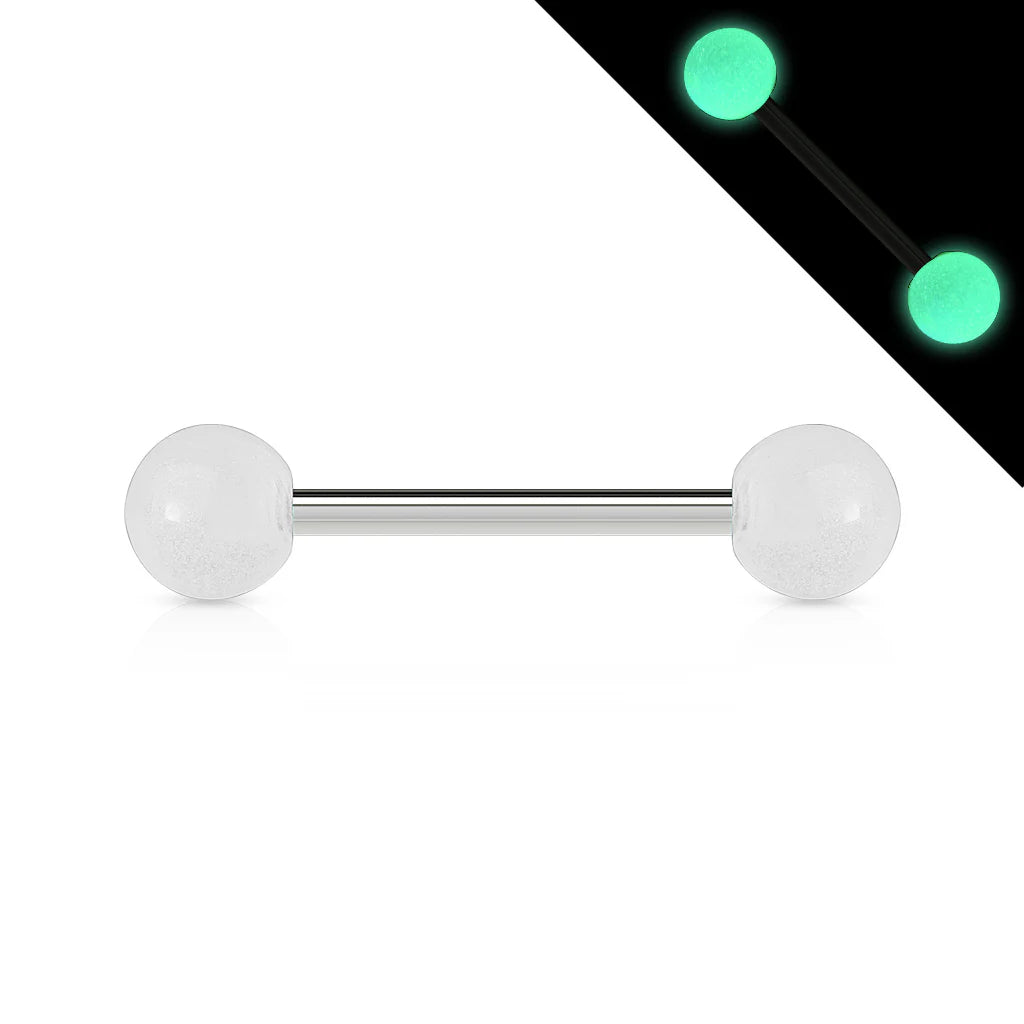 Glow In The Dark Ball 316L Surgical Stainless Steel Barbell Barbell Skin Metals