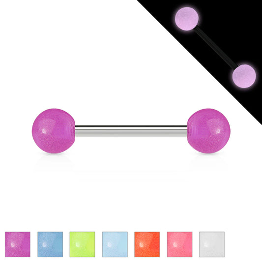 Glow In The Dark Ball 316L Surgical Stainless Steel Barbell Barbell Skin Metals