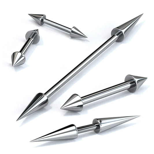 Spike On Both Sides 316L Surgical Steel Barbell Barbell Skin Metals
