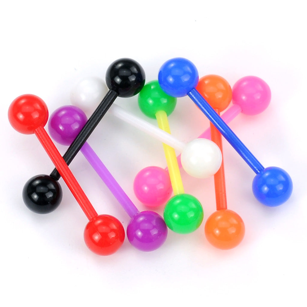 Solid Color UV Reactive Acrylic Balls Flexible Barbells Barbell Skin Metals