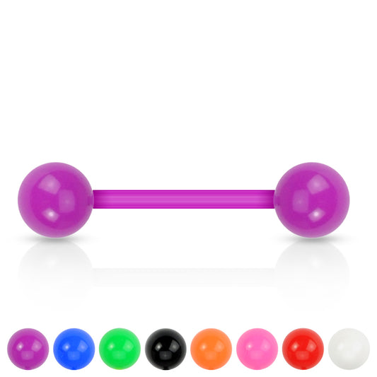 Solid Color UV Reactive Acrylic Balls Flexible Barbells Barbell Skin Metals
