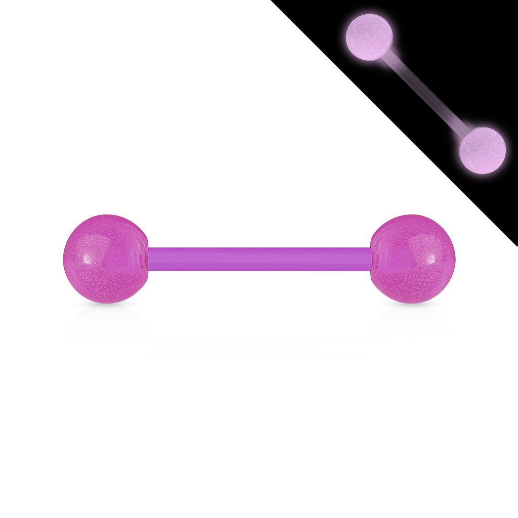 Bio Flex Flexible Barbell w/ Glow In The Dark Ball Barbell Skin Metals