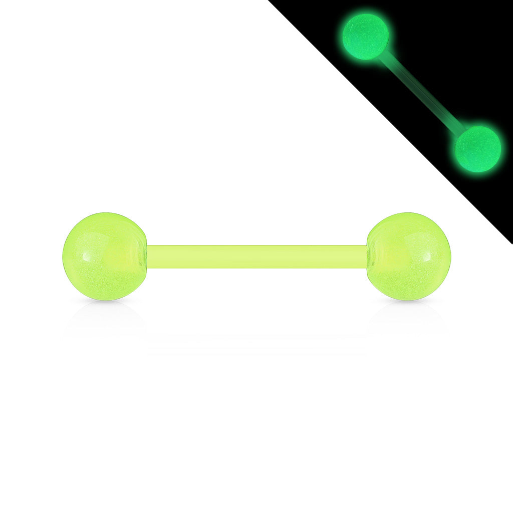 Bio Flex Flexible Barbell w/ Glow In The Dark Ball Barbell Skin Metals