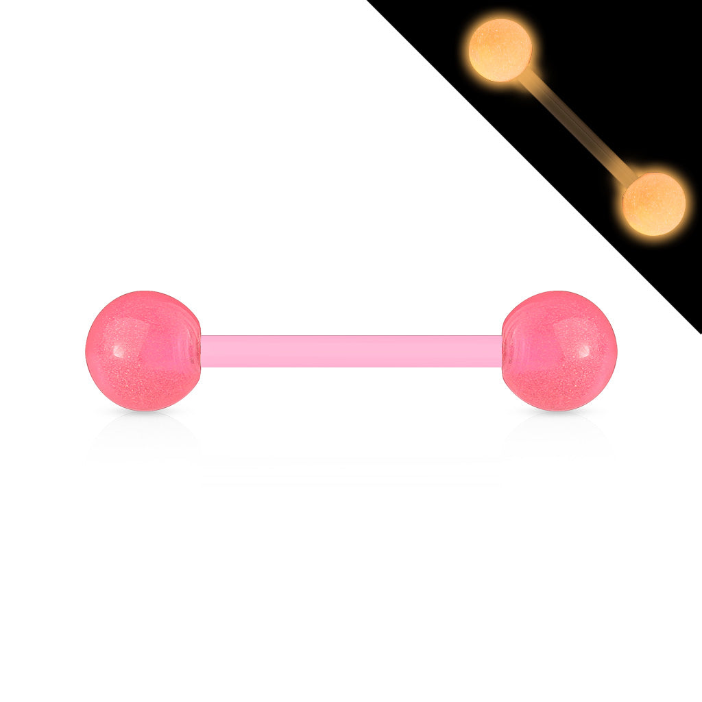 Bio Flex Flexible Barbell w/ Glow In The Dark Ball Barbell Skin Metals